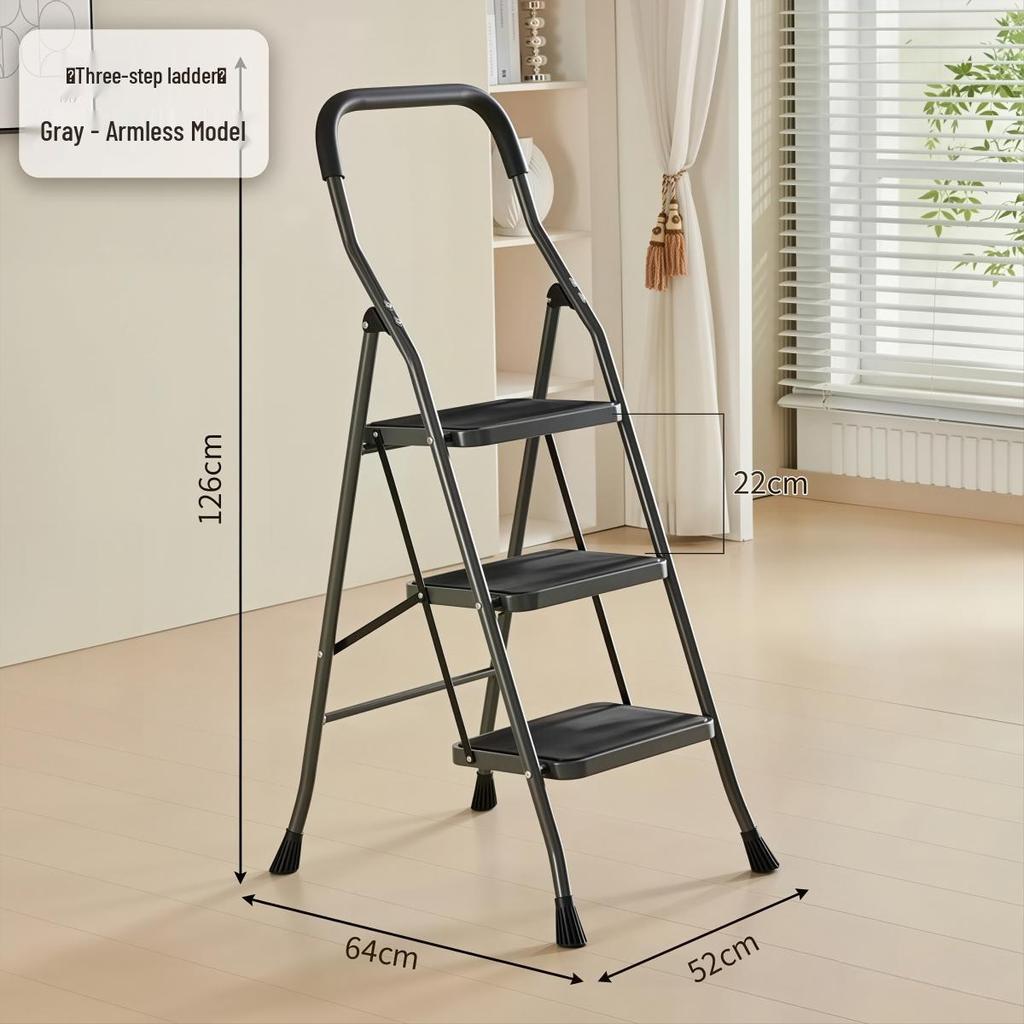 Multi-functional Indoor Folding Ladder with Handrails and Widened Pedals - Four to Five Steps for Home and Dorm Use