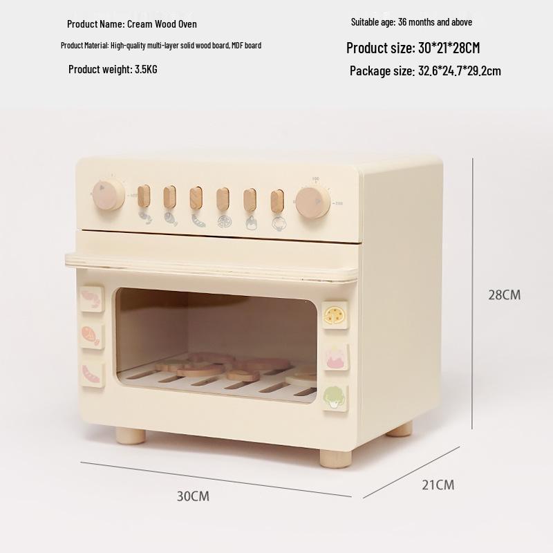 

Cream Kitchen Toy Set: Mini Fridge, Cooking Pots & Pans, and Washing Machine for Kids Playroom 1 Set