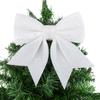 21cm Big Christmas Glitter Bows Xmas Tree Hanging Ornaments Topper 2024 Christmas Decoration for Home Navidad 2025 New Year Gift