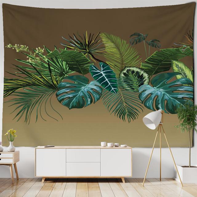 

Ручная роспись, настенная живопись с растениями, гобелен, настенный подвесной богемный стиль, простой скандинавский художественный домашний декор 95x70cm