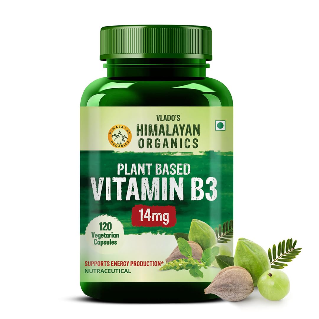 

Vlado s Himalayan Organics Рослинна добавка Вітамін B3 14 мг 120 вегетаріанських капсул Для шкіри, серця та щоденної підтримки здоров я