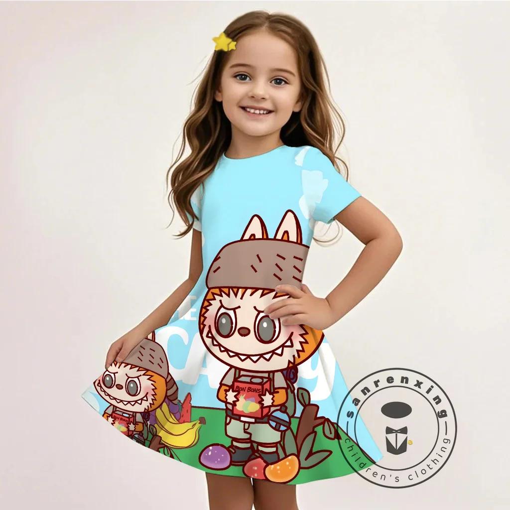 L-LABUBU-A 3D Tisk Nové Kreslené Letní Šaty Dívky Dětská Móda Levné Ležérní Dárek Zdarma 100% Cosplay