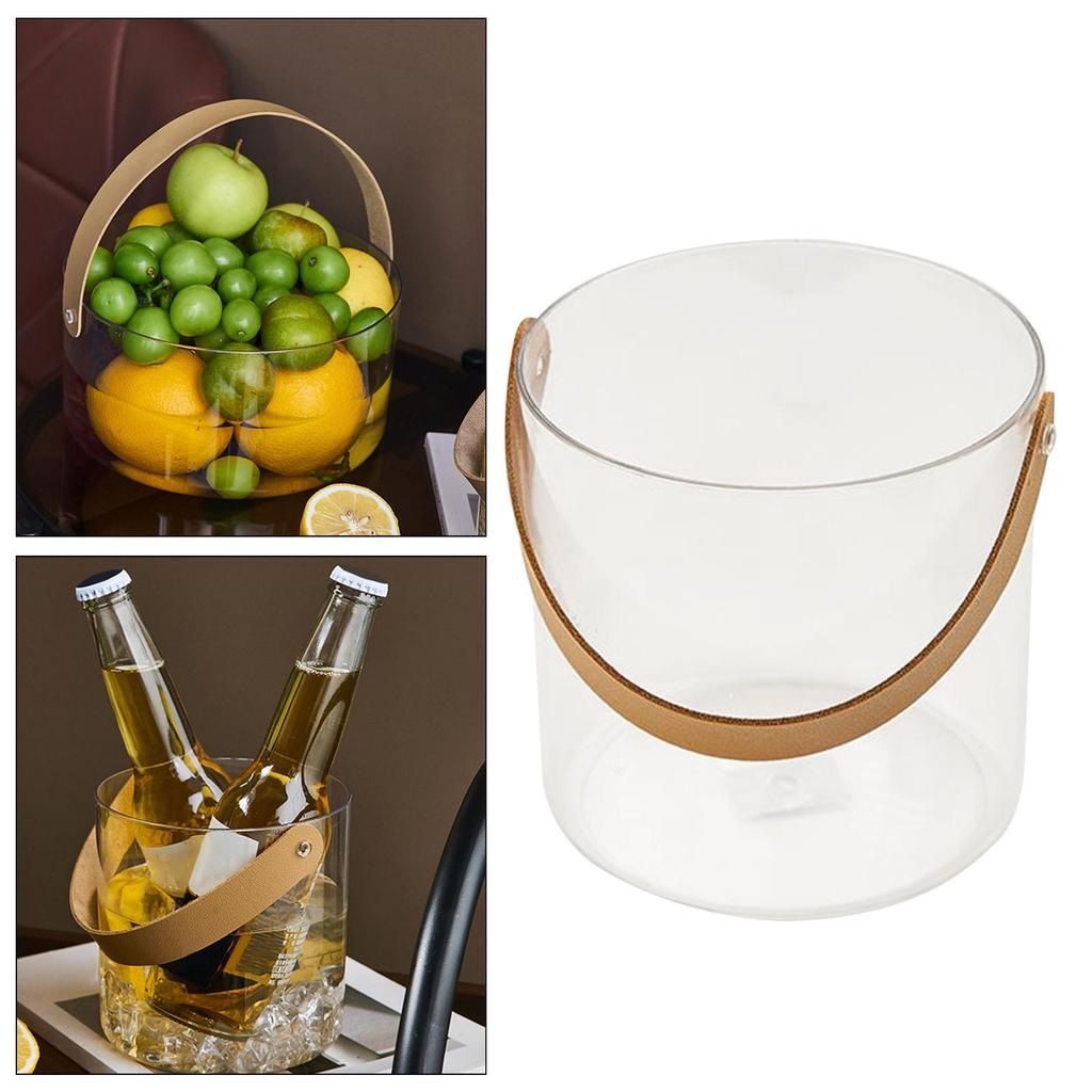 PU Leather Drink Tub Container for Picnic Pub Household Small