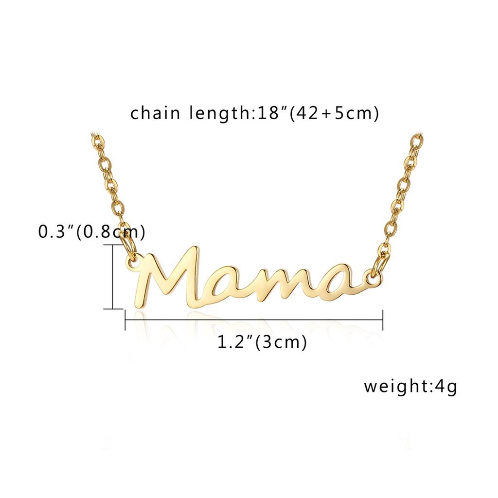 Mother's Day Mama Letter Pendant Necklace For Women Simple Love Mom Clavicle Chain Personality Mama Choker Family Party Jewelry