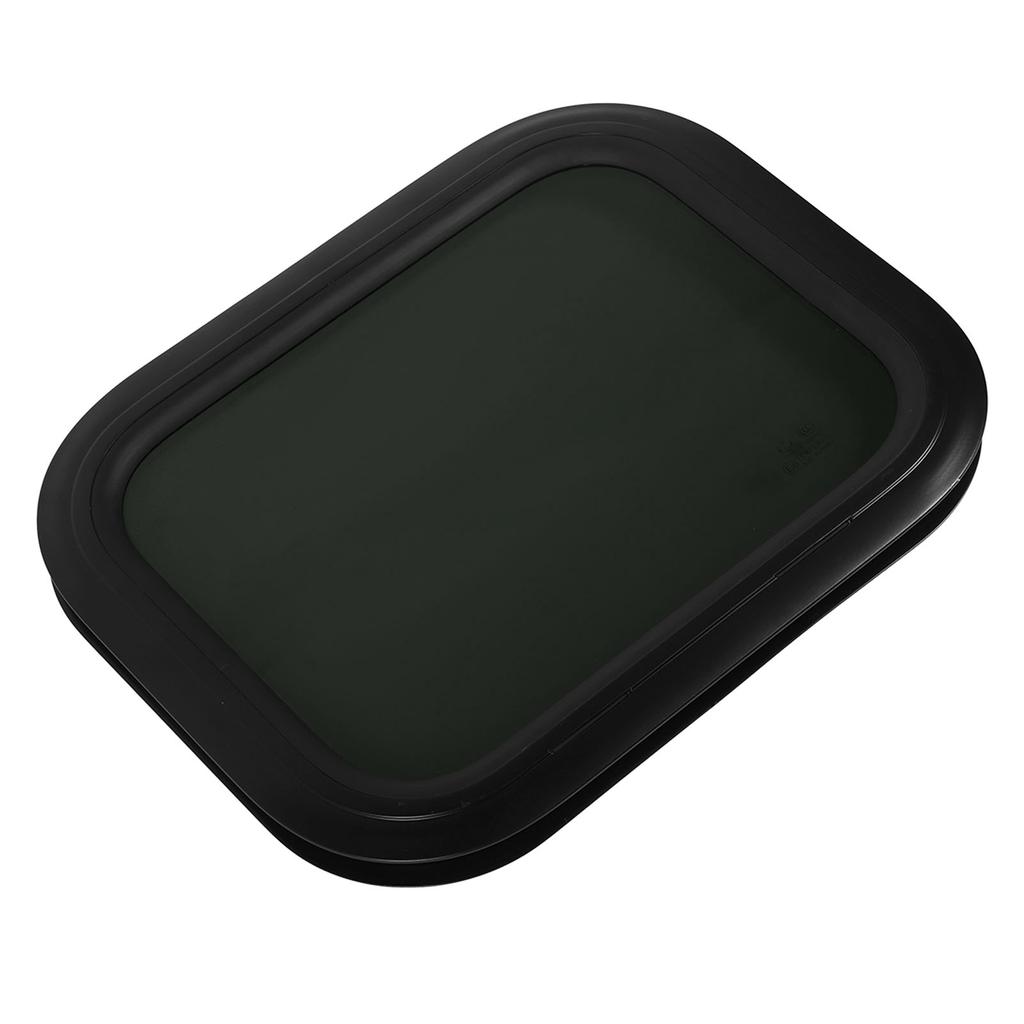Fixed RV Window 450 X 300mm Aluminium Alloy Waterproof Black Round Corner Window with Fixed Ring