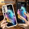 Phone Case: 2D Flat Samsung Galaxy A34 A35 M05 M06 S20 S22 S21 FE Plus 5G Step Protective Case, Neon Gradient Capybara, Christmas and Halloween Gifts
