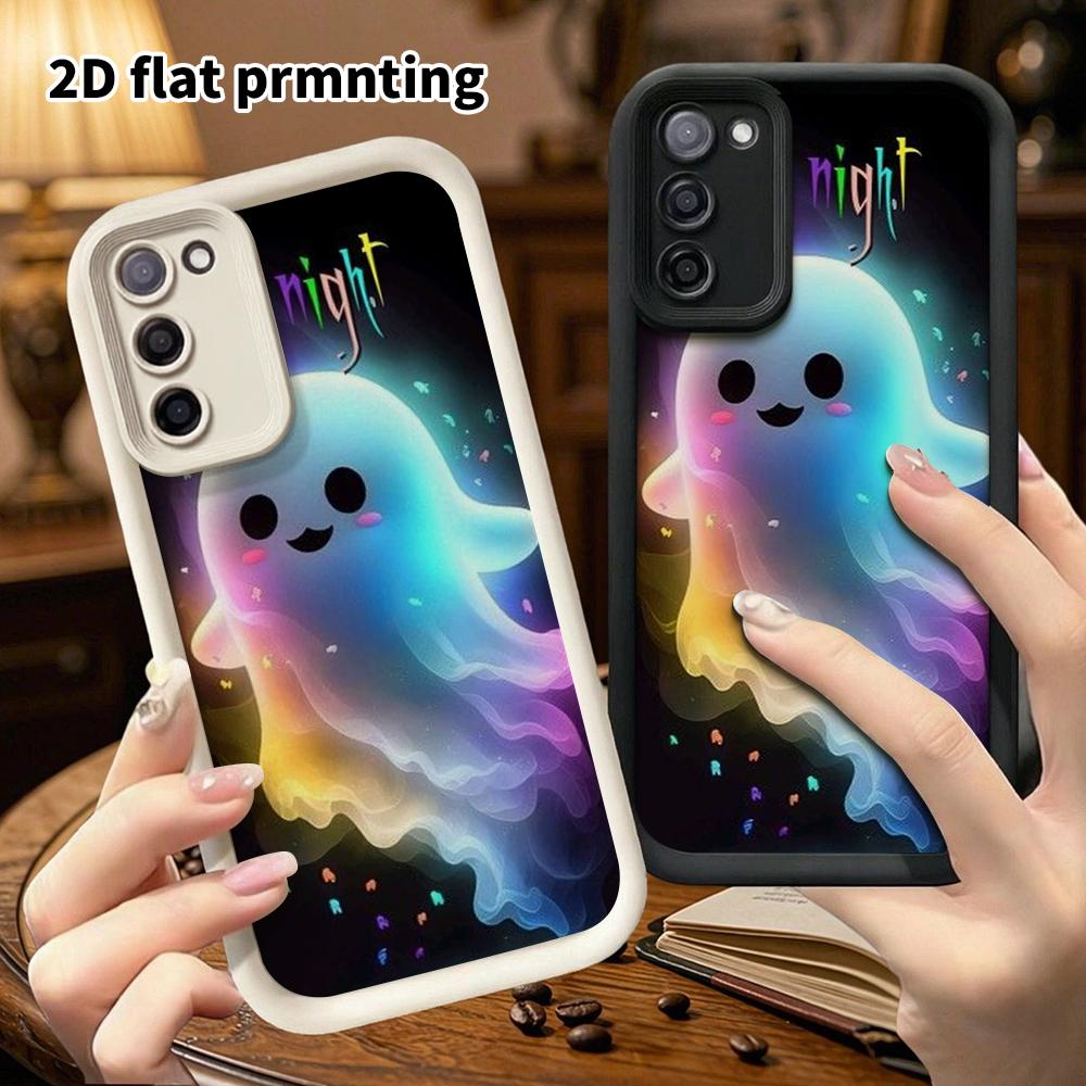 Phone Case: 2D Flat Samsung Galaxy A34 A35 M05 M06 S20 S22 S21 FE Plus 5G Step Protective Case, Neon Gradient Capybara, Christmas and Halloween Gifts