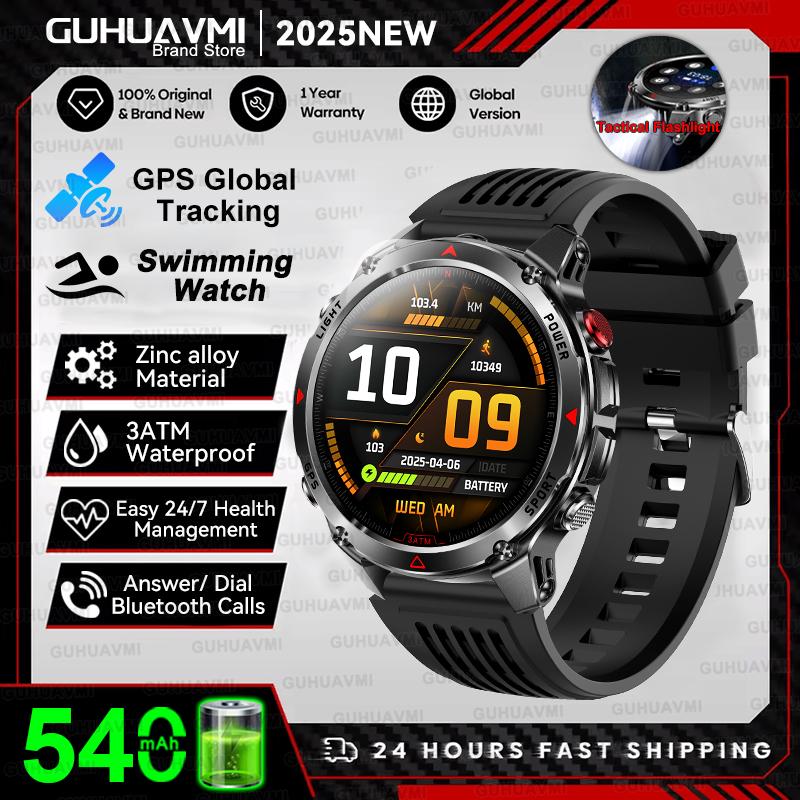 New  Professional GPS Sports Smart Watch Men 1.46" AMOLED Screen 3ATM Compass Fitness Tracker Military Smartwatch