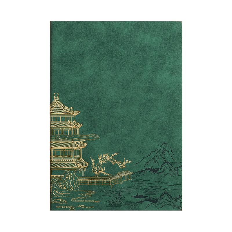 A5 Suede Leather Business Notebook, Custom Chinese-Style Diary with Logo Printing Options