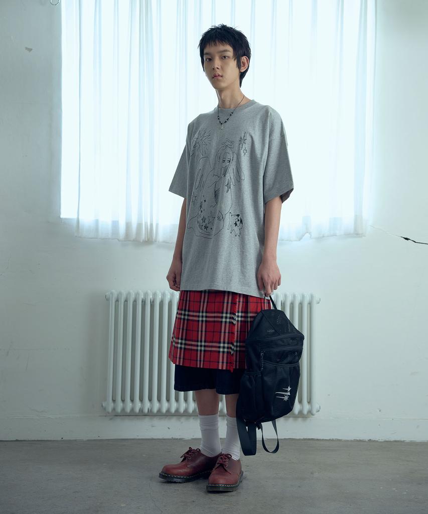NICEGHOSTCLUB Praying Angel Big Big Tee_Grey(Ng2Gmut524A)