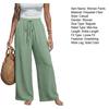 Women Pants High-Density Drape Fabric Pants Adjustable Waistband Wide-Leg Casual Soft Breathable Anti-Wrinkle Travel Trousers
