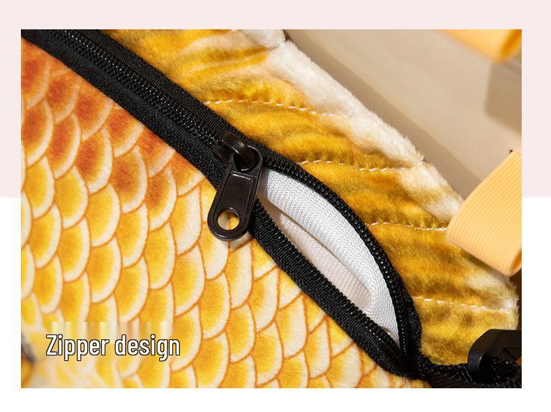 Creative Koi Crucian Carp Plush Crossbody Bag for Girls