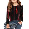 Girls Long Sleeve T Shirts Kids Fall Tops Crewneck Halloween Printed Basic Tees 3-9Y
