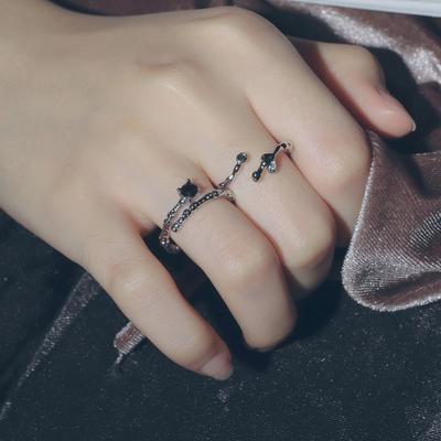 Original Niche Design French Texture Metal Liquid Leaf Cold Wind Advanced Feeling Index Finger Ring Trendy Girl
