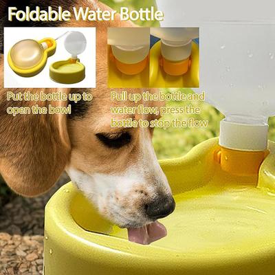 1 Stück Reise-Auslaufsicherer Welpen-Wassernapf Tragbare Haustier-Wasserflasche mit Wasserspender Geeignet für Spaziergänge, Wandern und Reisen