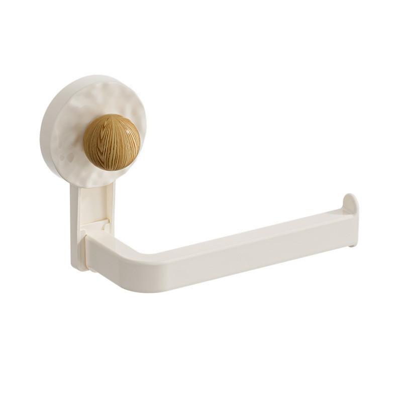 

Color Suction Cup Bathroom Tissue Holder-Wall-Mounted Drill-Free Toilet Paper Rack with Multi-Functional Hanger Bar for Restroom білий