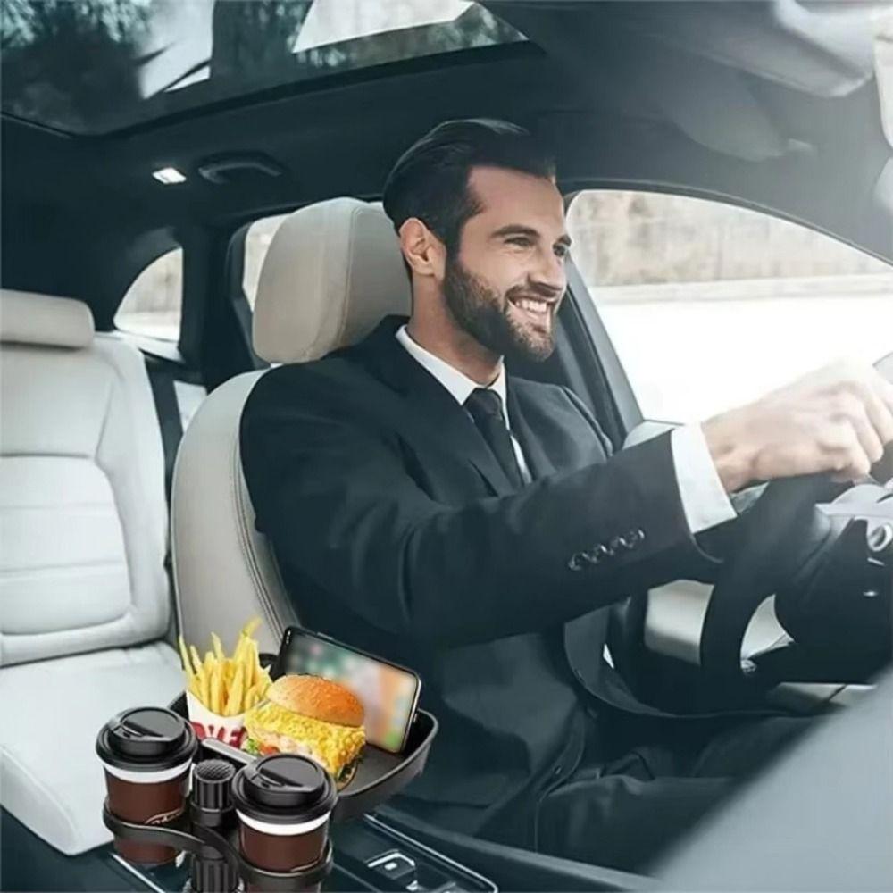Detachable Design Car Cup Holder Expander 360° Rotation Vehicle Eating Tray Table  Car Accessories