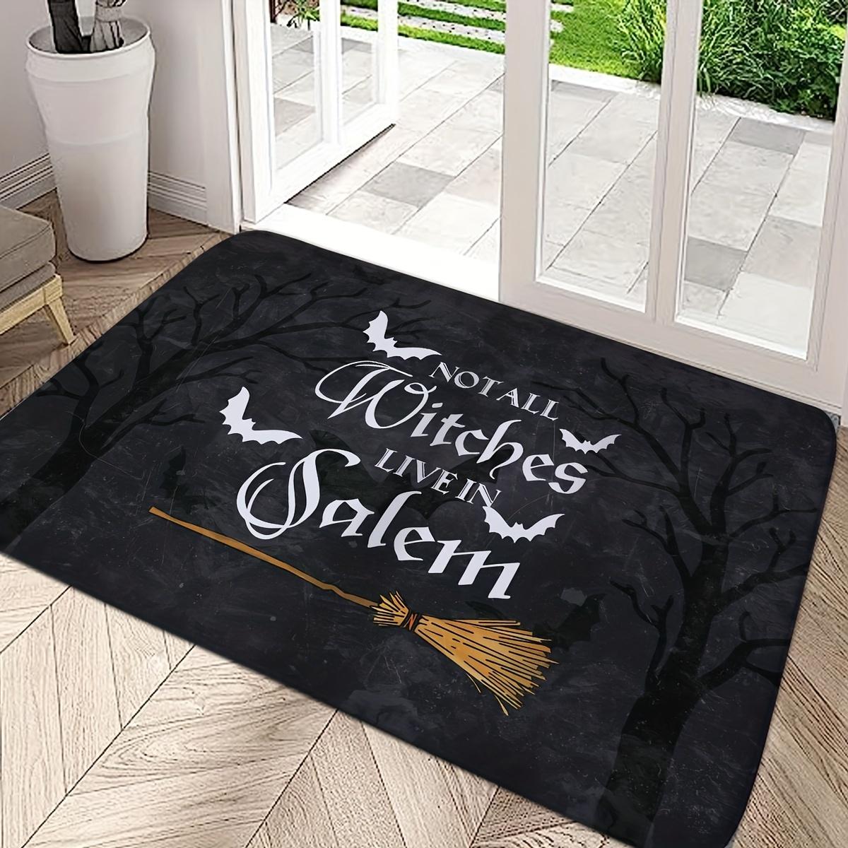 

Halloween Non-slip Area Carpets Bathroom Doormat NOT All Witches Live in Salem Rugs Living Room Balcony Entrance Floormat Decor 40cm x 60cm