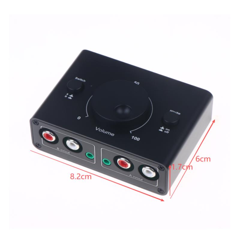 3.5Mm Rca Stereo Bi-Directional Audio Switcher 1 In 2 Out Or 2 In 1 Out 3.5Mm 2Rca Audio Switcher With Mute Button