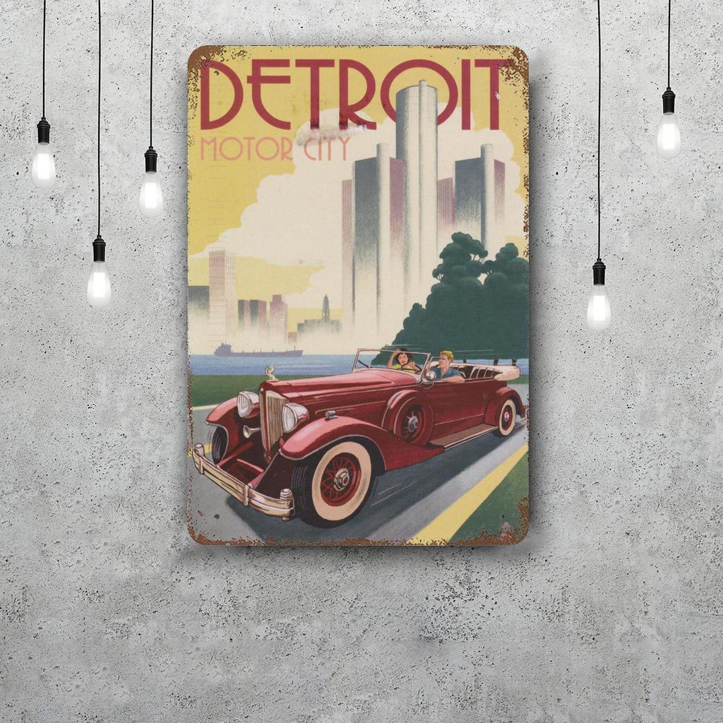 city Retro Vintage Tin Sign Poster Decorative Plaque Metal Plate Wall Decor