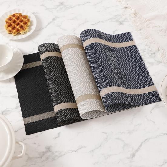 Placemats Heat Resistant Place mats for Dining Table, Washable Non-Slip PVC Place Mats for Party Kitchen Dining Decor