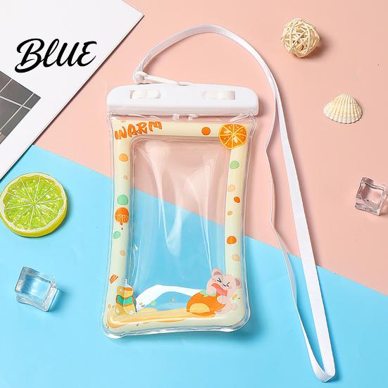 Waterproof Storage Pouch for Valuables Cute Phone with Floating Airbag And Lanyard Clear PVC Cellphone Dry Bag Swimming Beach Snorkeling Holder Pool,