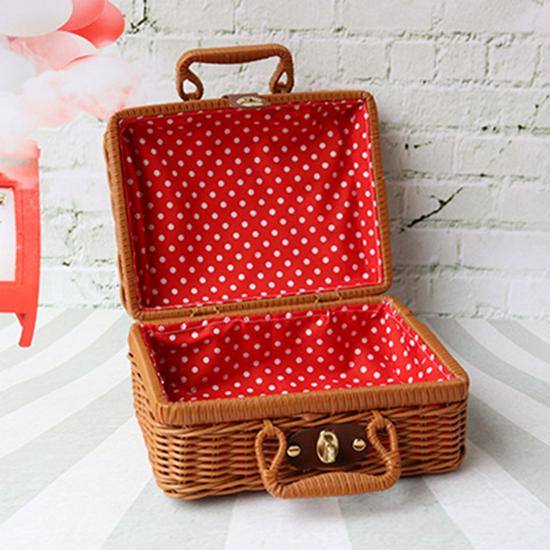 

Винтажная плетеная ротанговая косметичка и сумка для хранения сувениров 22x17x10cm, 290g