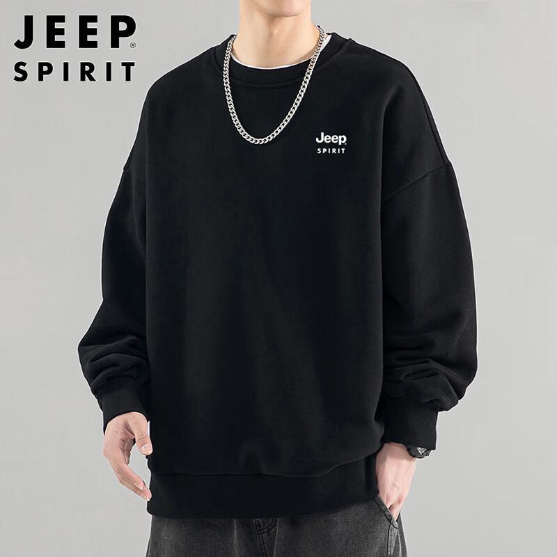 JEEP SPIRIT Men's Round Neck Pullover Sweatshirt