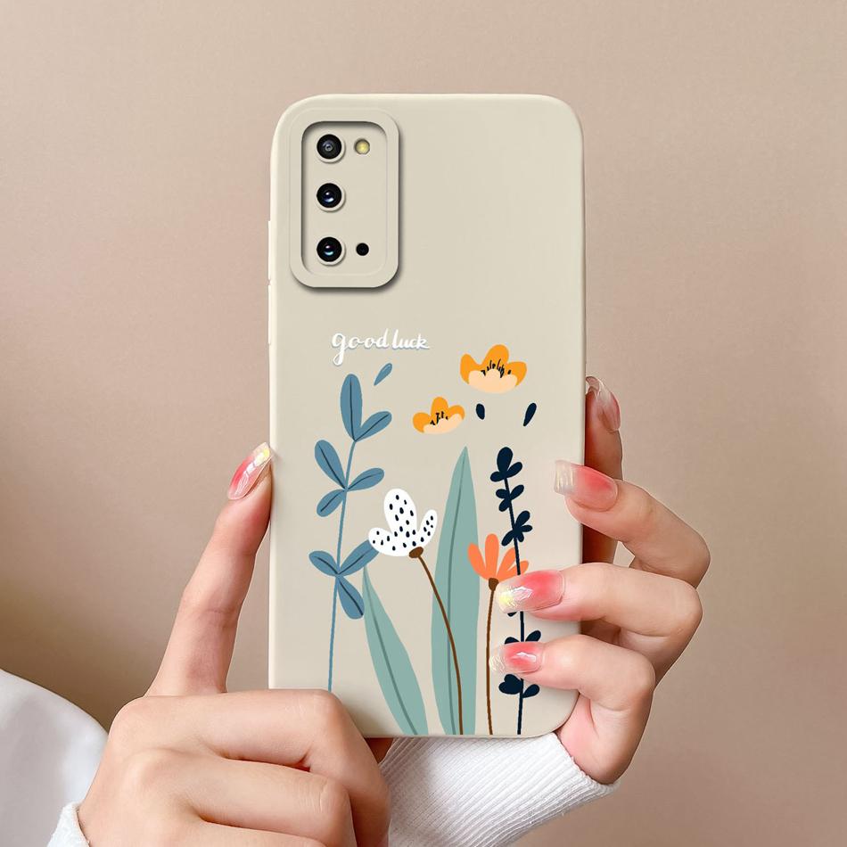 Case For Samsung Galaxy S20 FE Plus Ultra Cute Soft Liquid Silicone Full Protection Bumper For Samsung S 20 GalaxyS20 Coque Gift