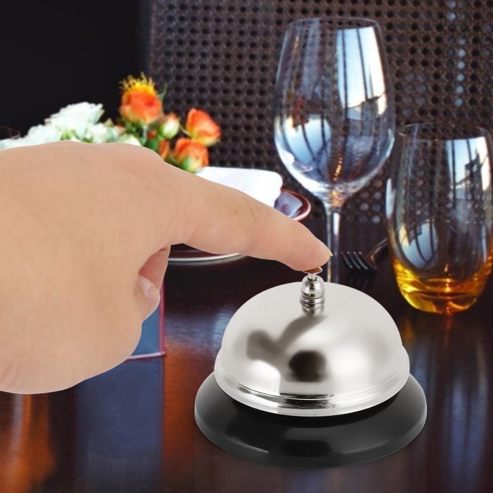 Silver Desk Service Bell Loud and Clear Ring Table Caller Dinner Call Bell  Kitchen/Restaurant