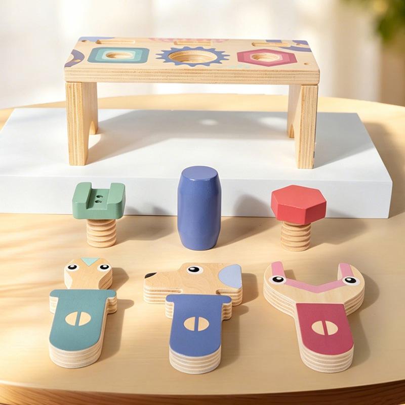 Montessori Wooden Tool Bus: Assembly & Disassembly Toy for Children