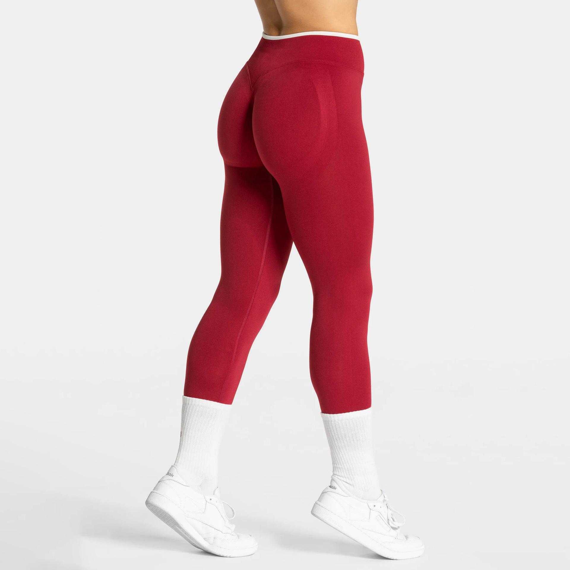 

2025 Seamless Color Block High Waist Yoga Pants - Butt Lifting Sportswear for Women Extra Small