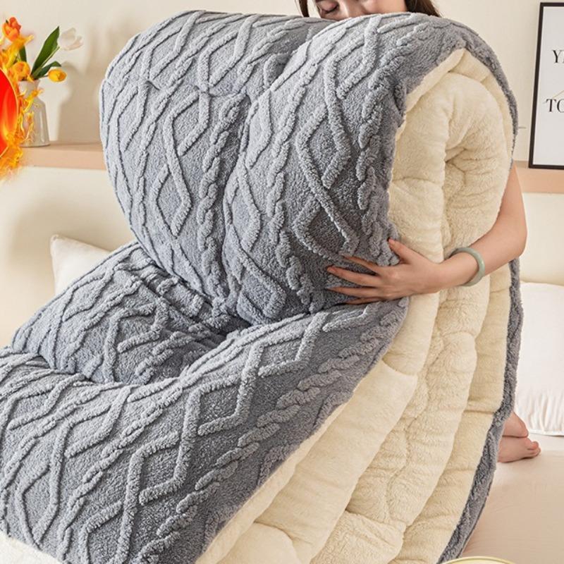 Double Sided AB Version Core Super Thick Winter Warm Blanket for Bed Artificial Lamb Cashmere Weighted Blanket Soft Comfortable Warmth Quilt Comforter