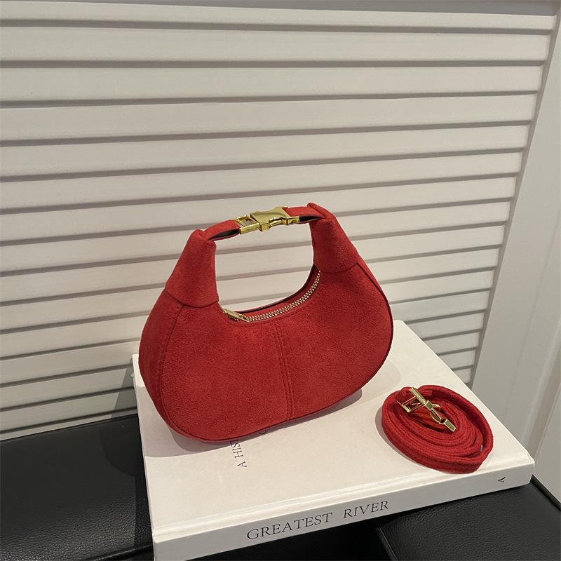 Nischenmode Textur Halbmondtasche - Herbst/Winter 2025 Trend: Einfache stilvolle Handtasche & lässige Umhängetasche