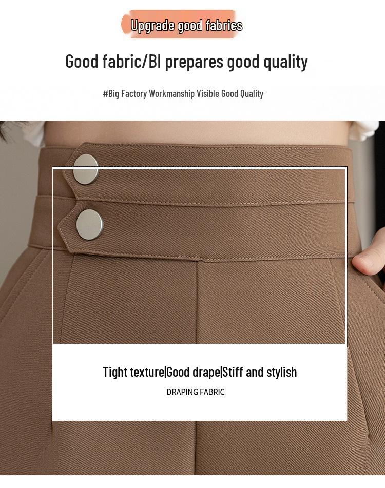 2026 Spring/Summer Women's High-Waisted A-Line Suit Shorts - Versatile, Slimming, Loose Fit, Wide-Leg
