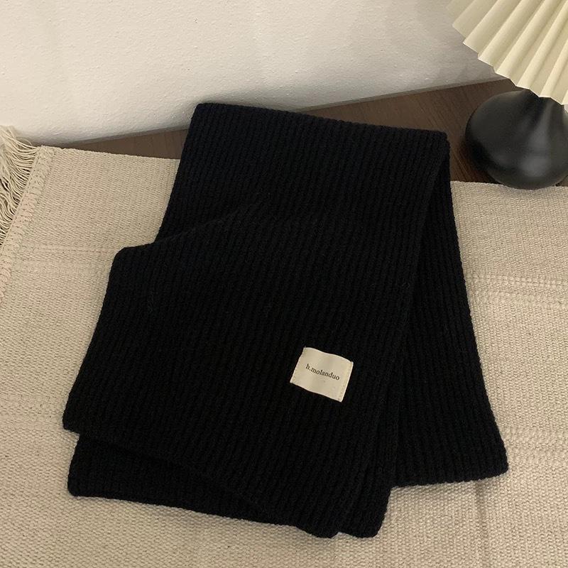 Korean Style Versatile Knitted Scarf for Women - Green, Blue, Red, Warm & Stylish for Autumn/Winter