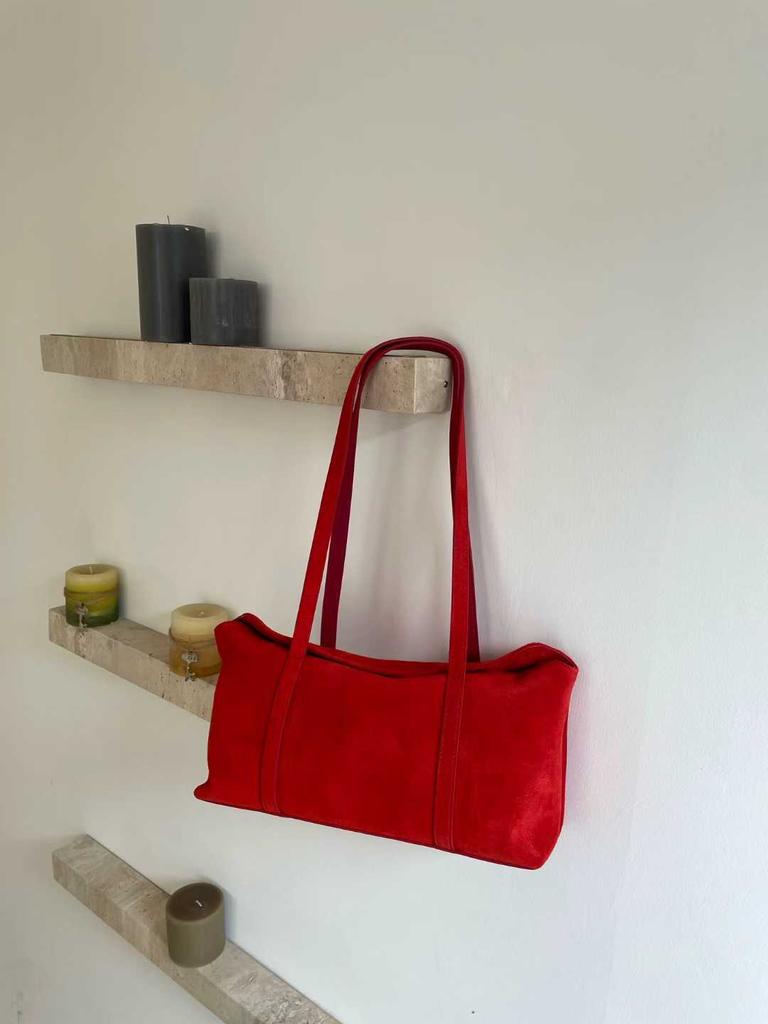 Matinė karvės odos kasdieninė bagetė, nišinė aukštos klasės kokybė, didelės talpos vieno peties rankinė moterims