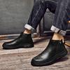 Men's shoes first-layer cowhide short boots business leather boots outdoor leisure autumn and winter high-top zipper foot crocodile cotton boots