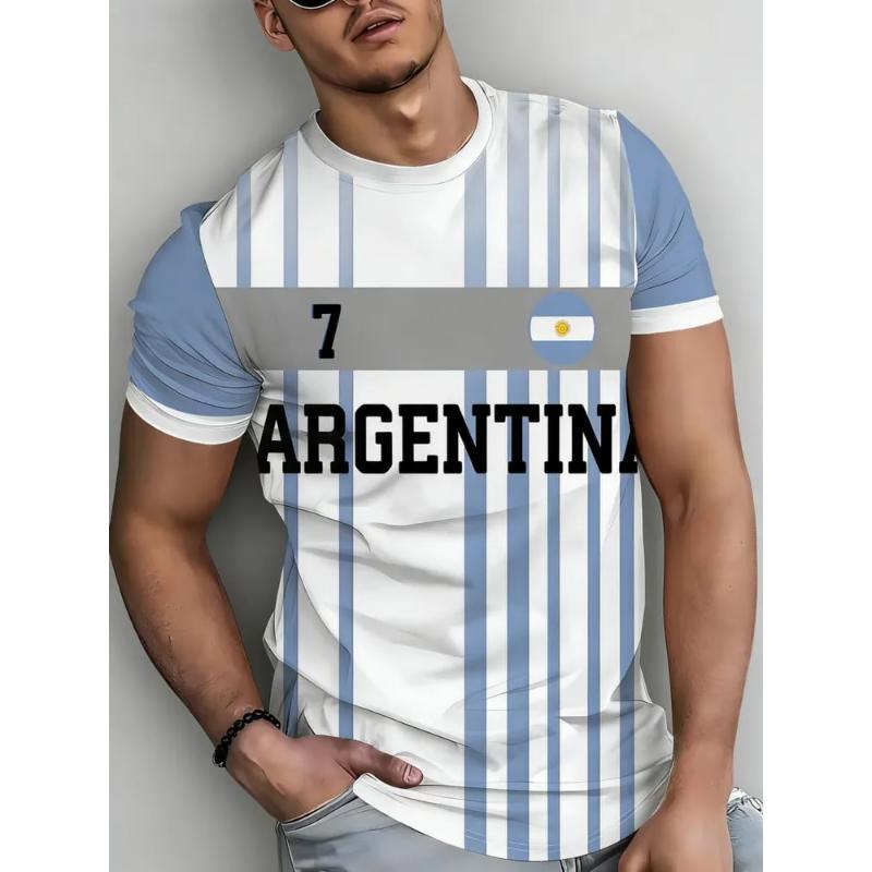 Fashion Men's Crew Neck Short Sleeve 3D Ball Suit Color Printing Ball Suit Short Sleeve Crew Neck T-Shirt