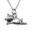 Horse Pendant Necklace Equestrian Animal Charm Jewelry 40cm Short Chain