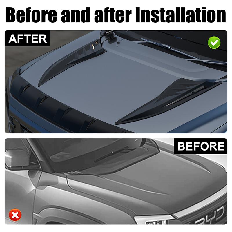 Hood Decoration Stickers For BYD Shark 6 Sports Decoration Sticker Upgrade For Shark 6 2025 2025 Car Accessories 2pcs