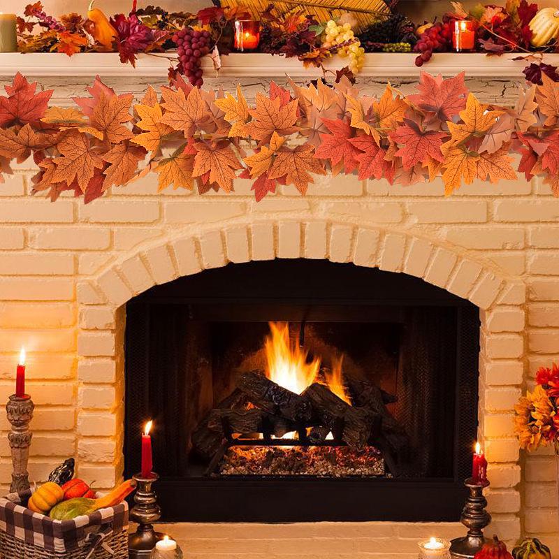 Artificial Maple Leaf Rattan Home Decor: Scenic Atmosphere Arrangement