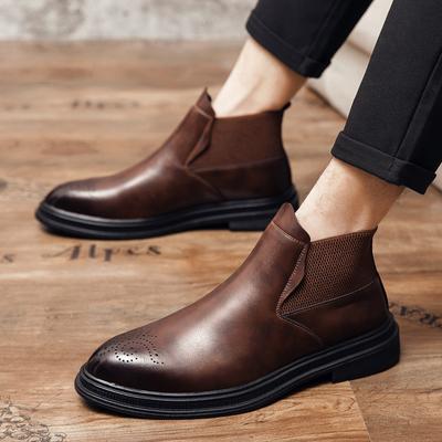 38-46 Heren Winterschoenen Formele Chelsea Boots Topkwaliteit Echt Lederen Laarzen Lederen Kleding Business Schoenen Heren Laarzen Enkellaarsjes