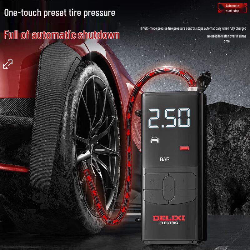 Delixi Electric Car Tire Inflator Lithium Battery-Powered Pump