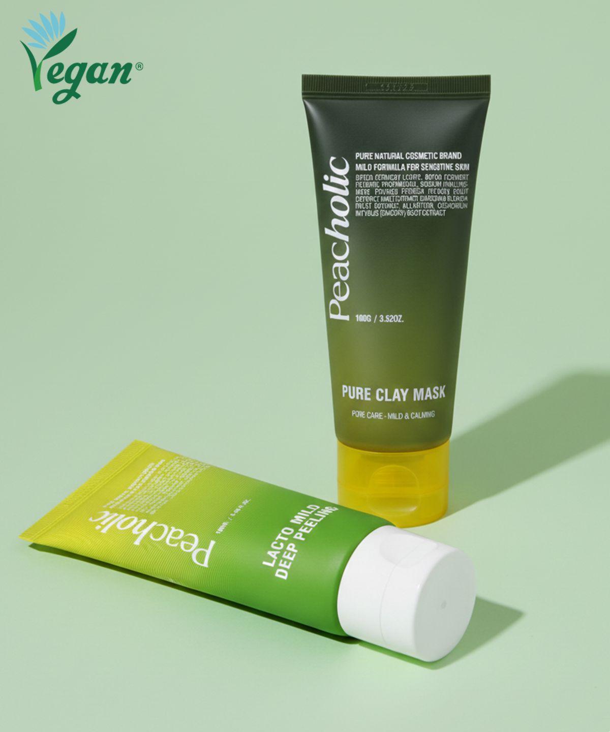 [SET] Peachholic Lacto Mild Deep Peeling 100ml + Pure Clay Mask 100ml