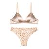 French Satin Triangle Cup Seamless Lingerie Set - No Steel Ring, Available In Small & Large Sizes