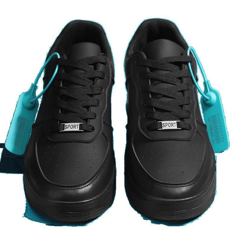 Putian summer new thick-soled black casual board shoes student height-increasing sports leather shoes