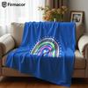 Rainbow Motif Cartoon Anime Print Flannel Blanket Soft Warm Throw for Kids Bedroom Sofa Bed Christmas Office Car