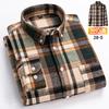 Men Cotton Flannel Plaid Shirt Button Down Long Sleeve Casual Checkered Blouse