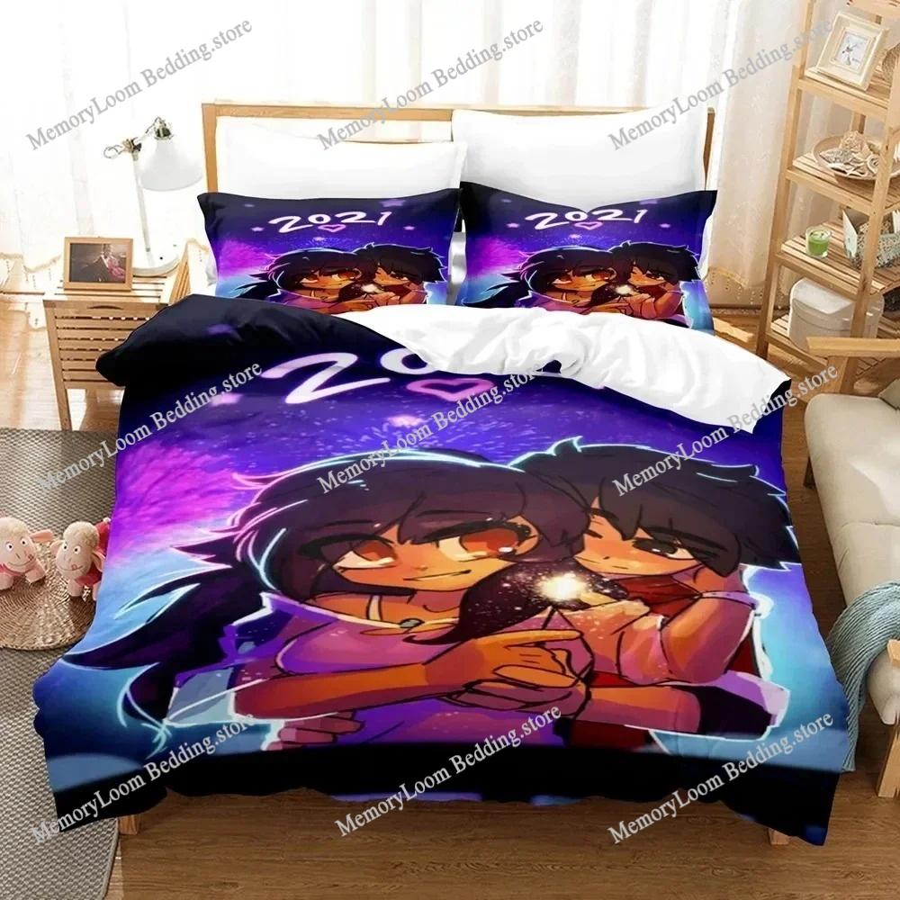 3D Printed Anime Vibrant Aphmau Bedding Set Duvet Cover Bedroom Cozy Comforter Single/Twin/King Size Quilt Cover Home Textiles